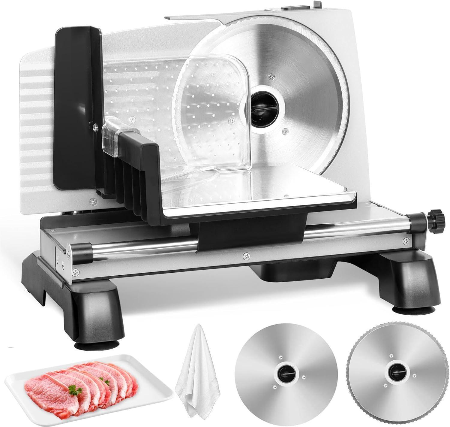 Fashionwu Fashionwu  Commercial Electric Meat Slicer 10" Food Cutter 240W Frozen Deli Slicer Machine