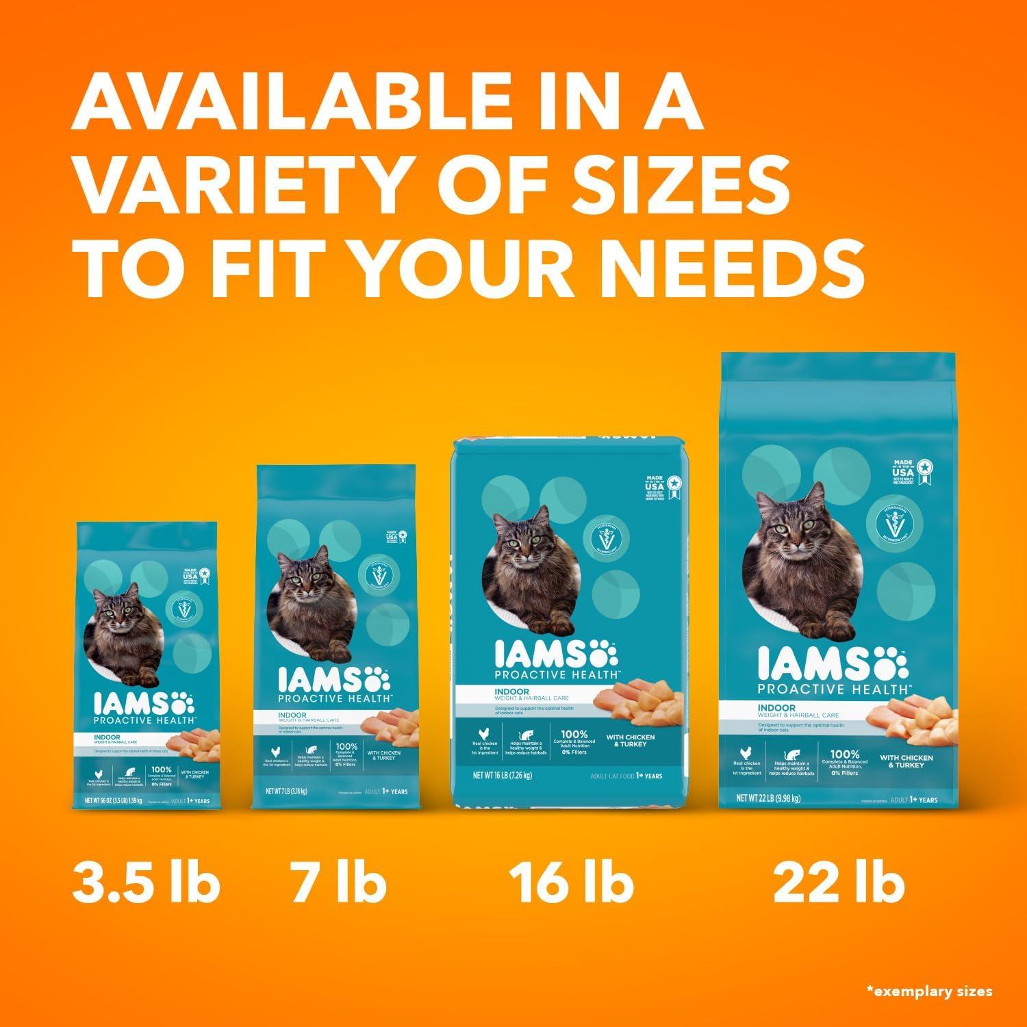 IAMS Proactive Health Weight Control and Hairball Care with Chicken and Turkey Flavor Indoor Dry Cat Food - 3.5lbs