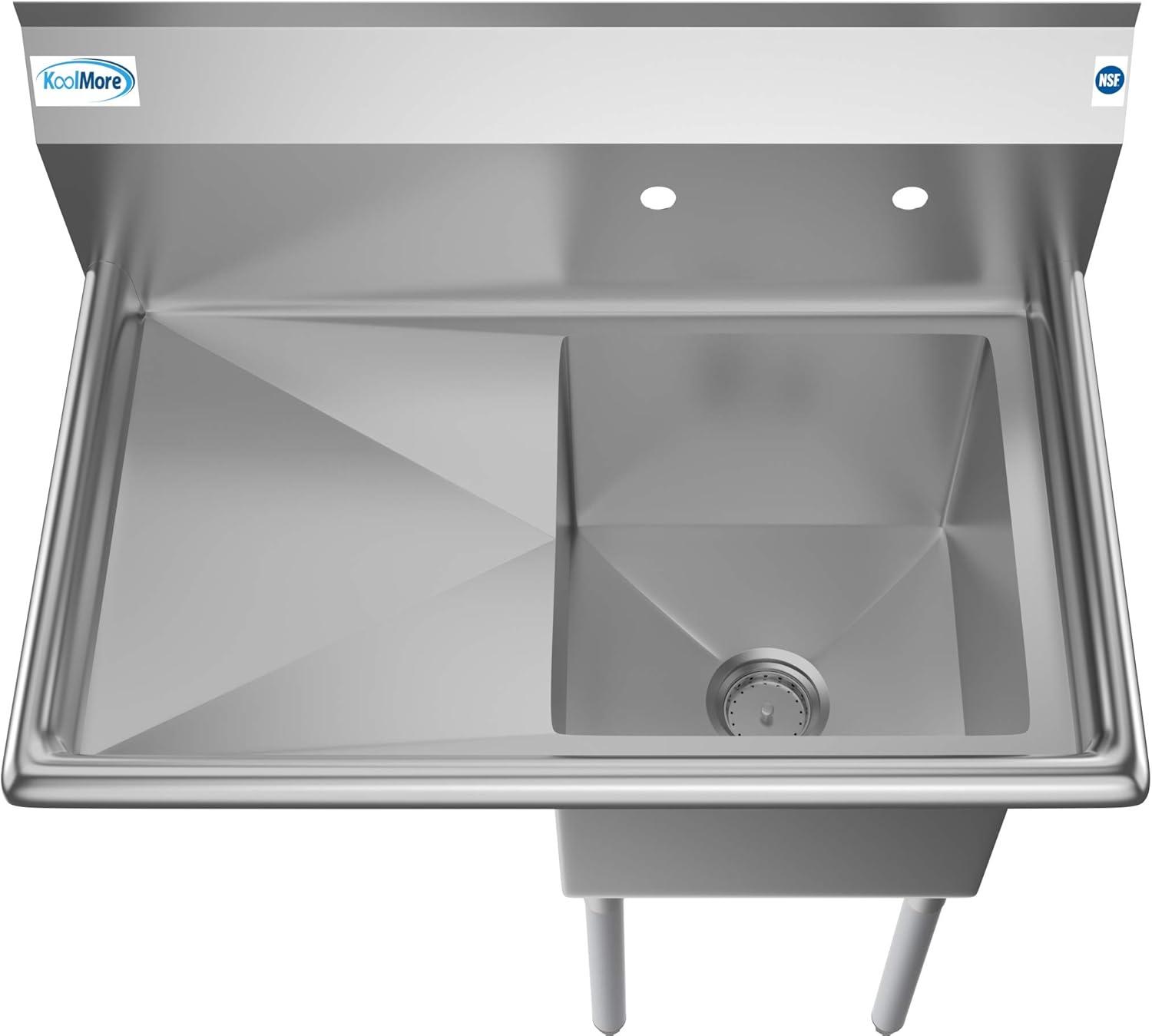 Stainless Steel Commercial Kitchen Utility Sink with Drainboard