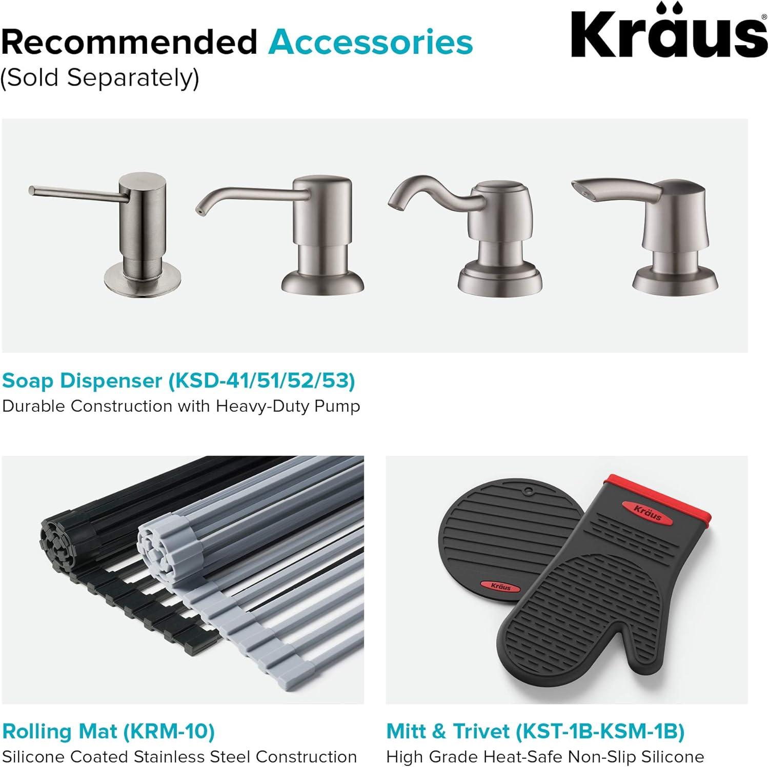 KRAUS Standart Pro Apron Front Farmhouse 16 Gauge Single Bowl Stainless Steel Kitchen Sink