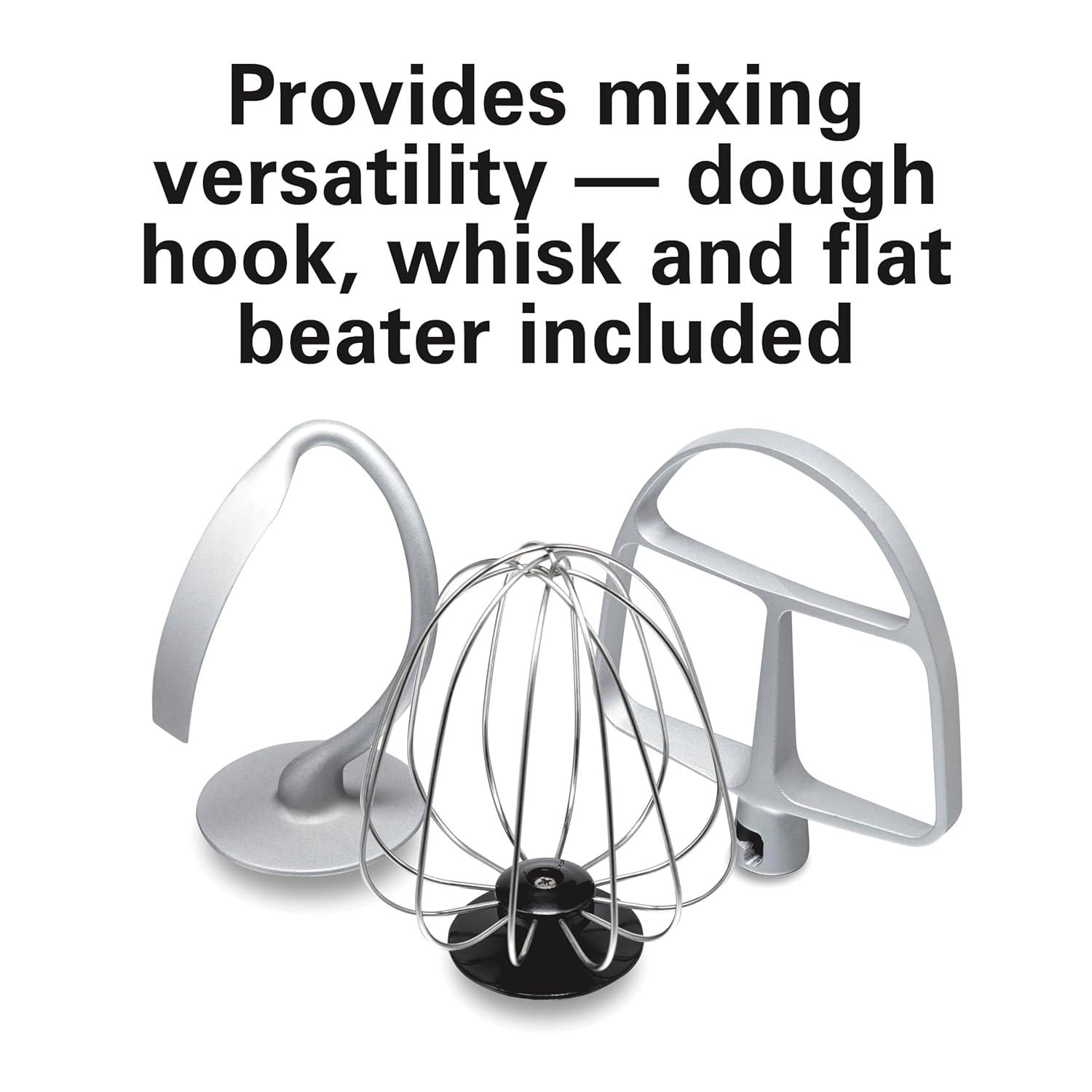 Hamilton Beach® 7-Speed 4-Quart Electric Stand Mixer with Splash Guard, Dough Hook, Flat Beater, and Whisk Attachments