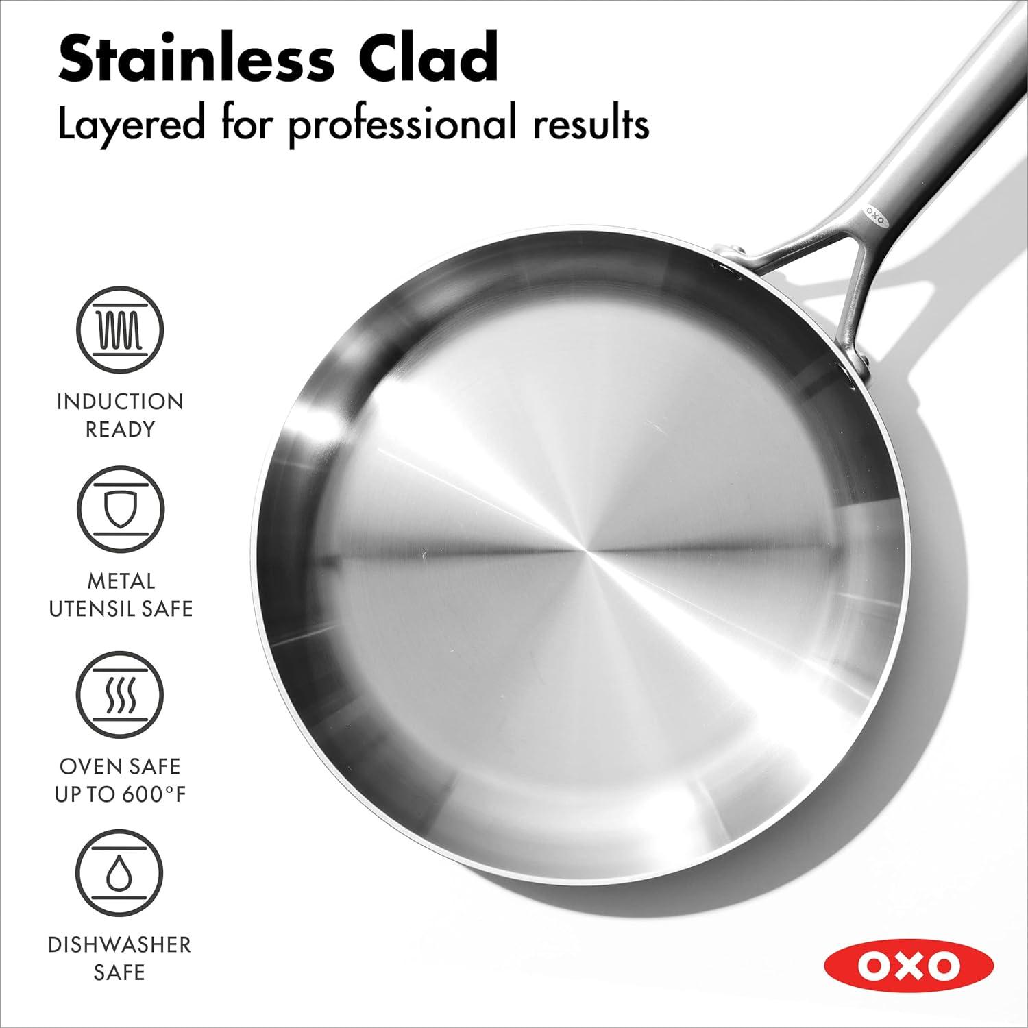 OXO Mira 3-Ply Stainless Steel Frying Pan, 10"