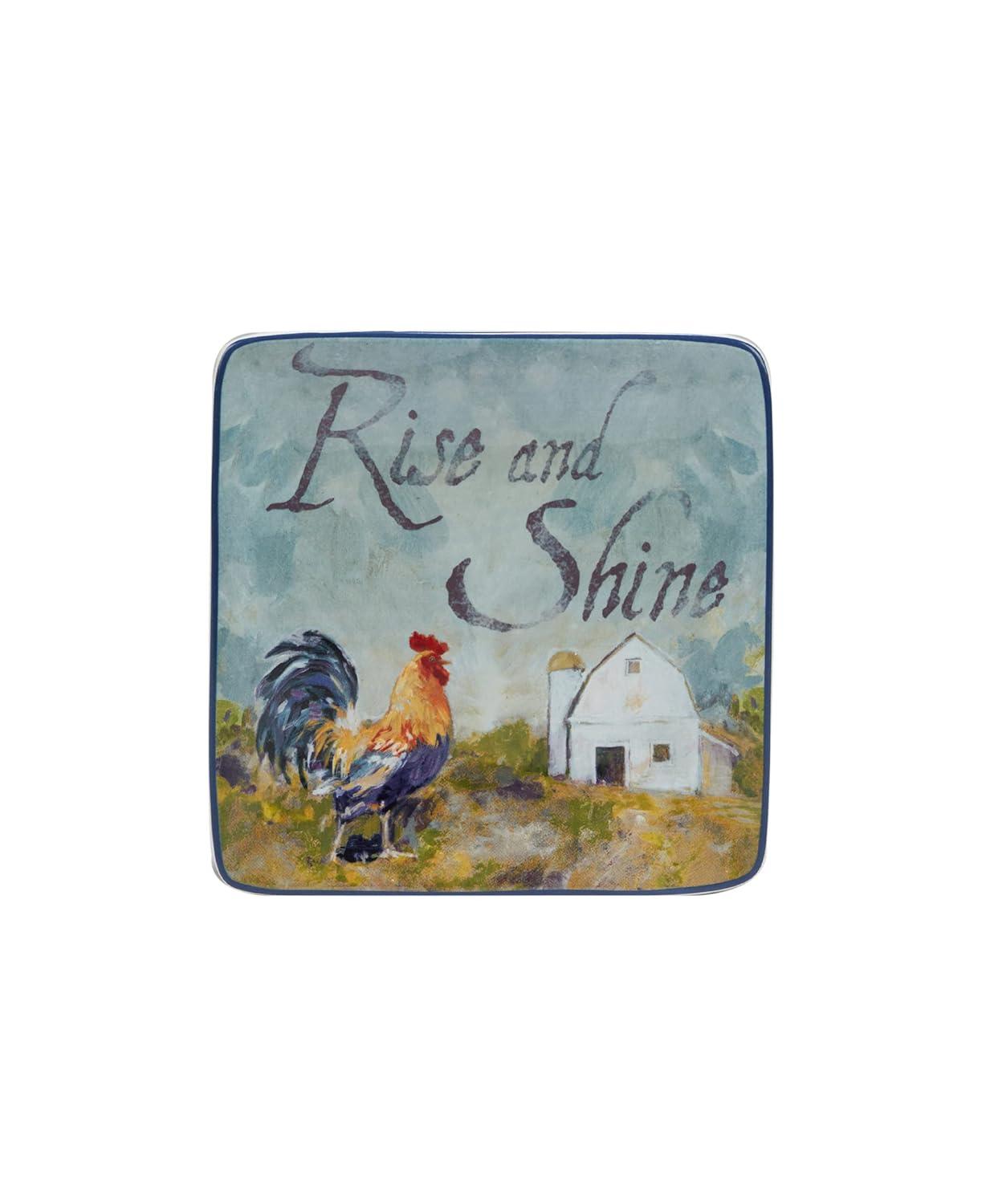Certified International Certified International Rooster Meadow Set Of 4 Canape Plates