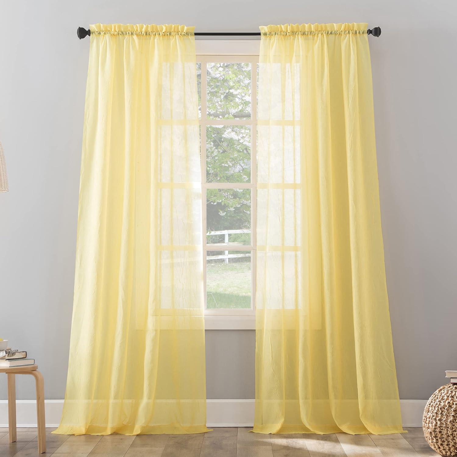 Erica Crushed Sheer Voile Rod Pocket Curtain Panel - No. 918