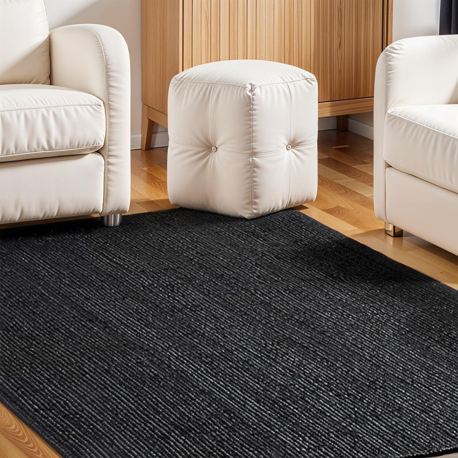 Nuloom 9x12 Elfriede Jute & Cotton Hand Woven Indoor Area Rug, Natural, Solid Rustic Farmhouse Style Natural Fiber Bedroom, Living Room,