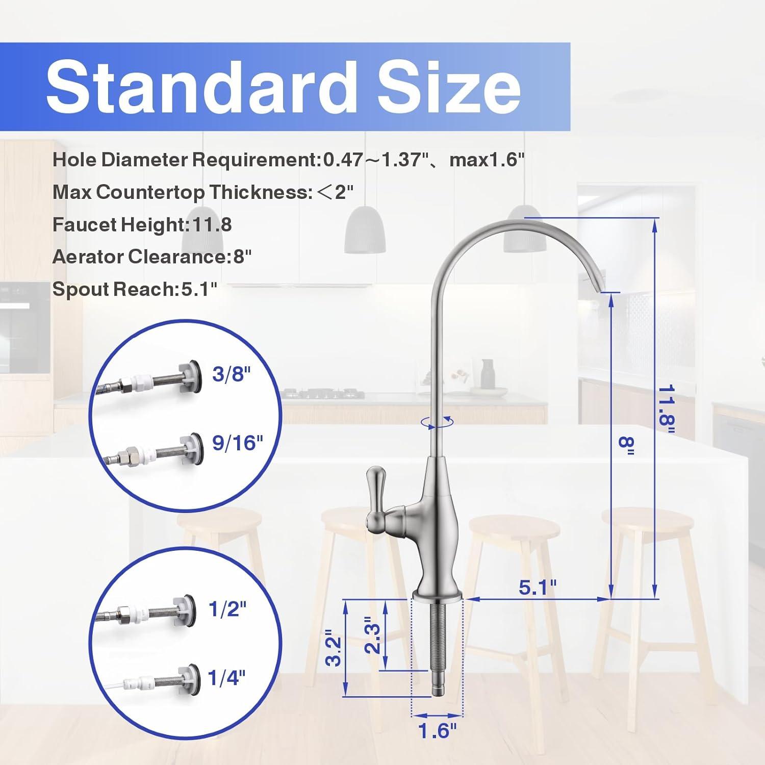 Brushed Nickel High Arc Drinking Water Faucet