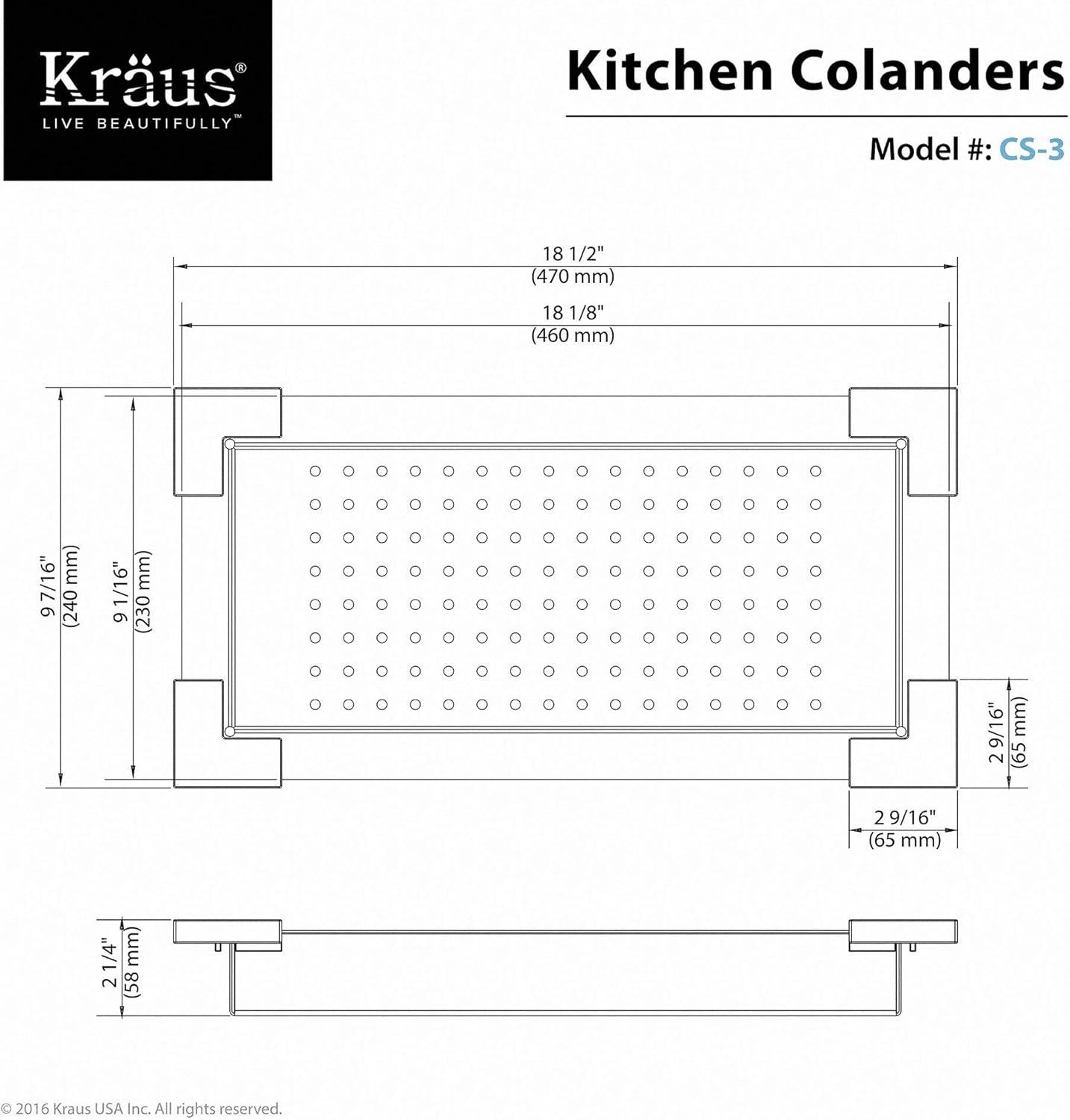 Kraus Stainless Steel Over the Sink Strainer