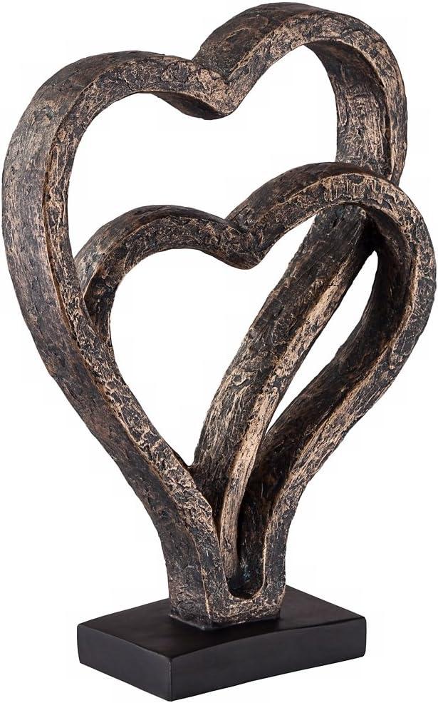 Kensington Hill Interlocking Hearts 11 3/4" High Bronze Finish Sculpture