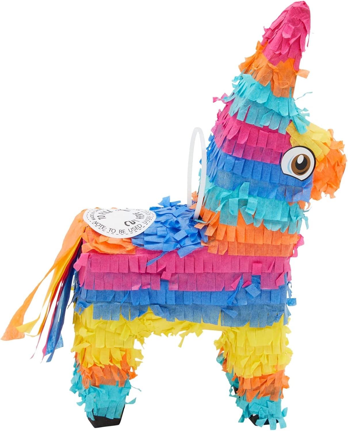 Blue Panda 3 Pack Mini Donkey Pinata for Cinco de Mayo Fiesta, Kids Birthday Party Supplies, 5.5 x 9.25 x 2.15 in