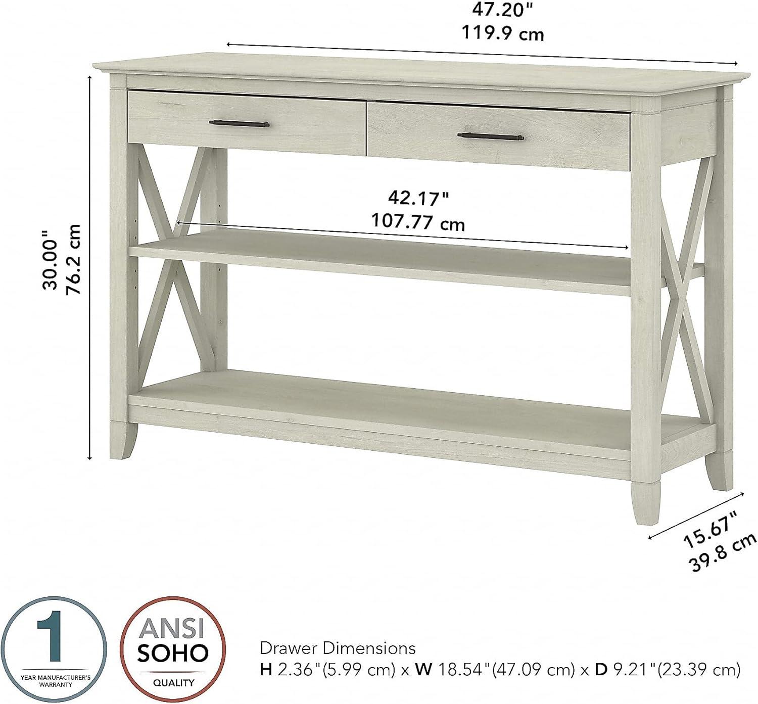 Bush Furniture Key West Console Table, Linen White Oak