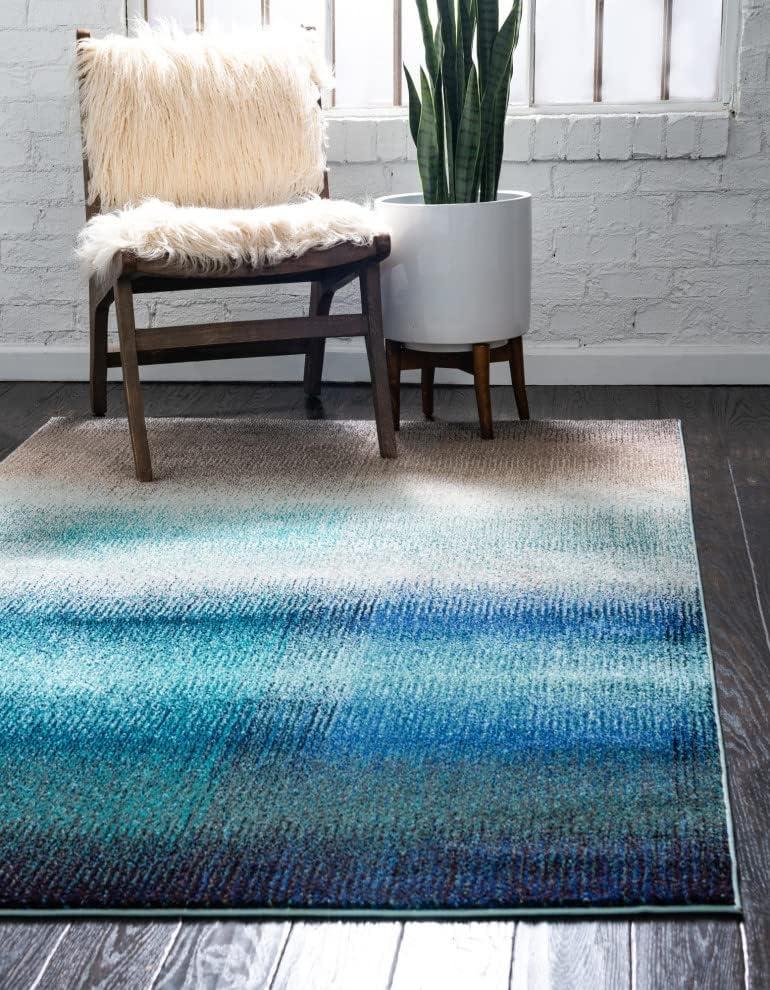 Unique Loom Estrella Collection Area Rug - Azura (3' 3" x 5' 3" Rectangle Blue/Ivory)