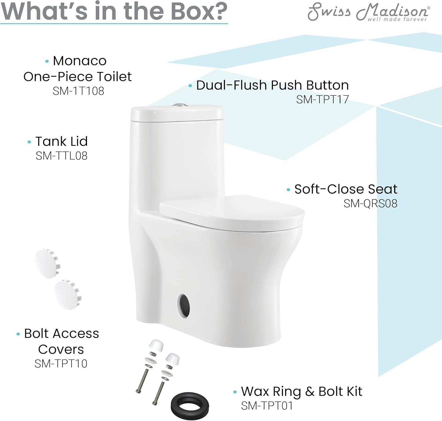 Swiss Madison Monaco One-Piece Elongated Toilet Dual-Flush 1.1/1.6 gpf