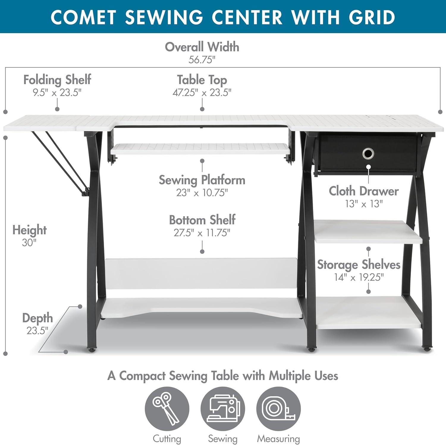 47.25'' x 23.5'' Sewing Table with Sewing Machine Platform