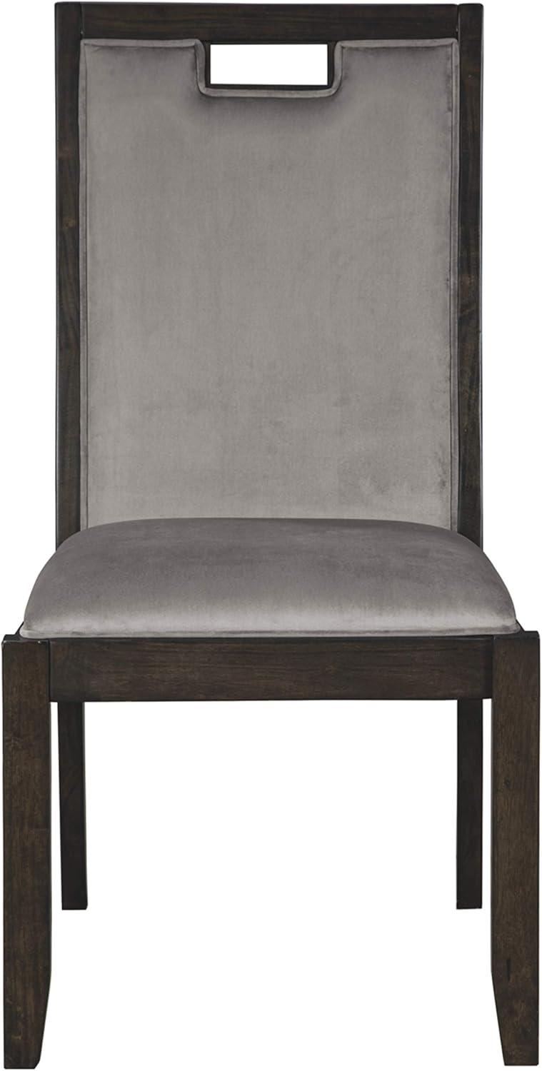 Gray Velvet Upholstered Parsons Side Chair with Wood Frame