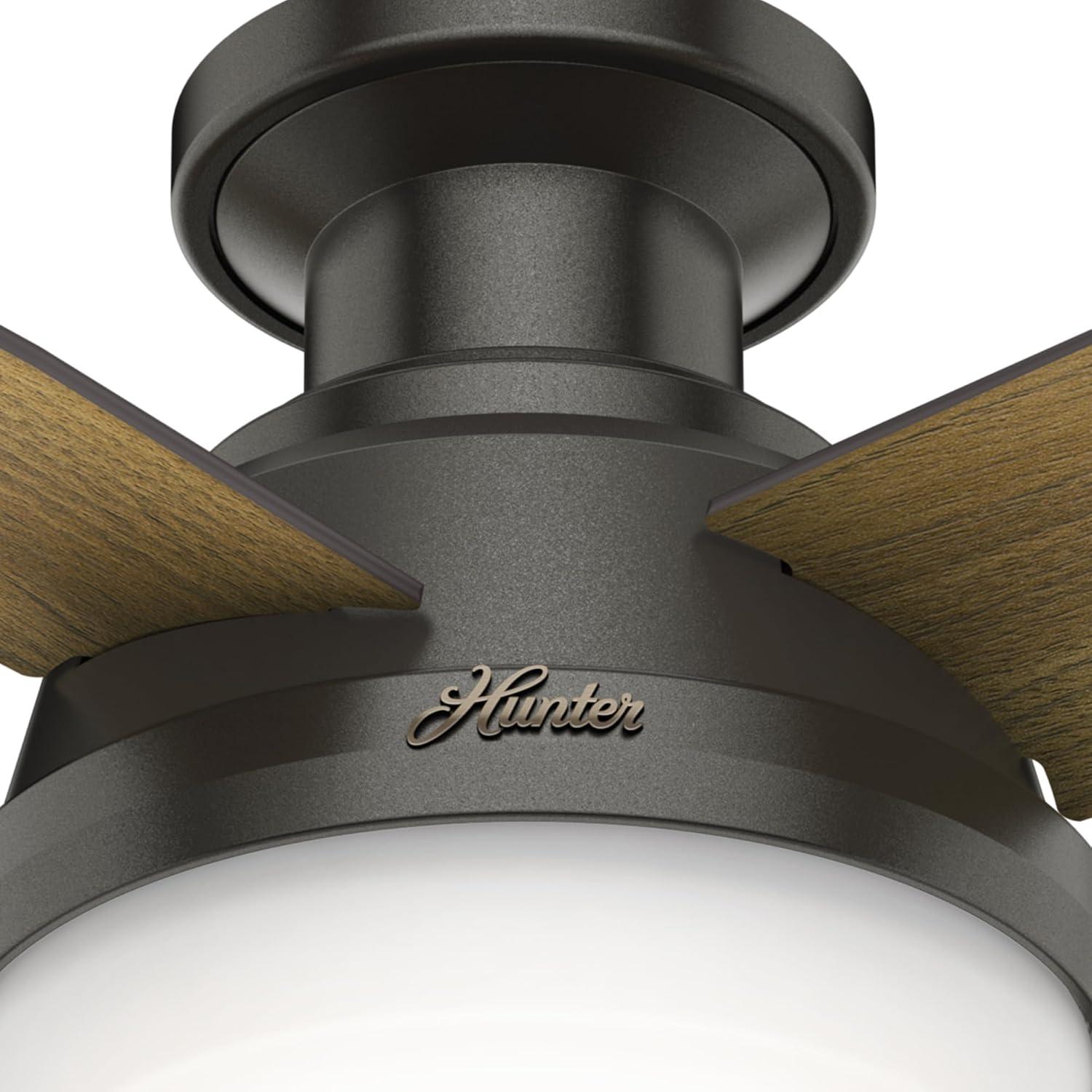 Dempsey Low Profile 44" 4 - Blade Flush Mount Ceiling Fan with Lights and Remote