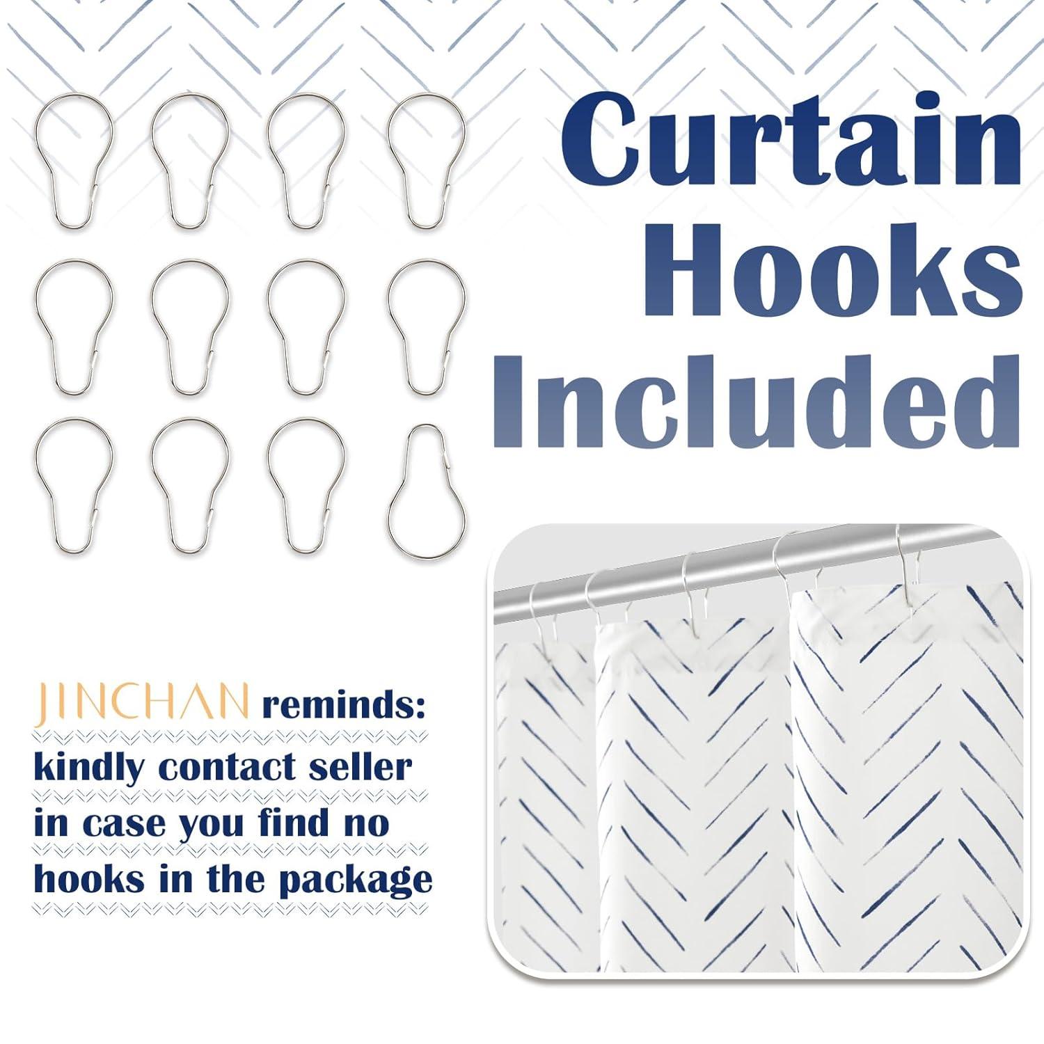 George Oliver Baun Chevron Shower Curtain with Hooks Included