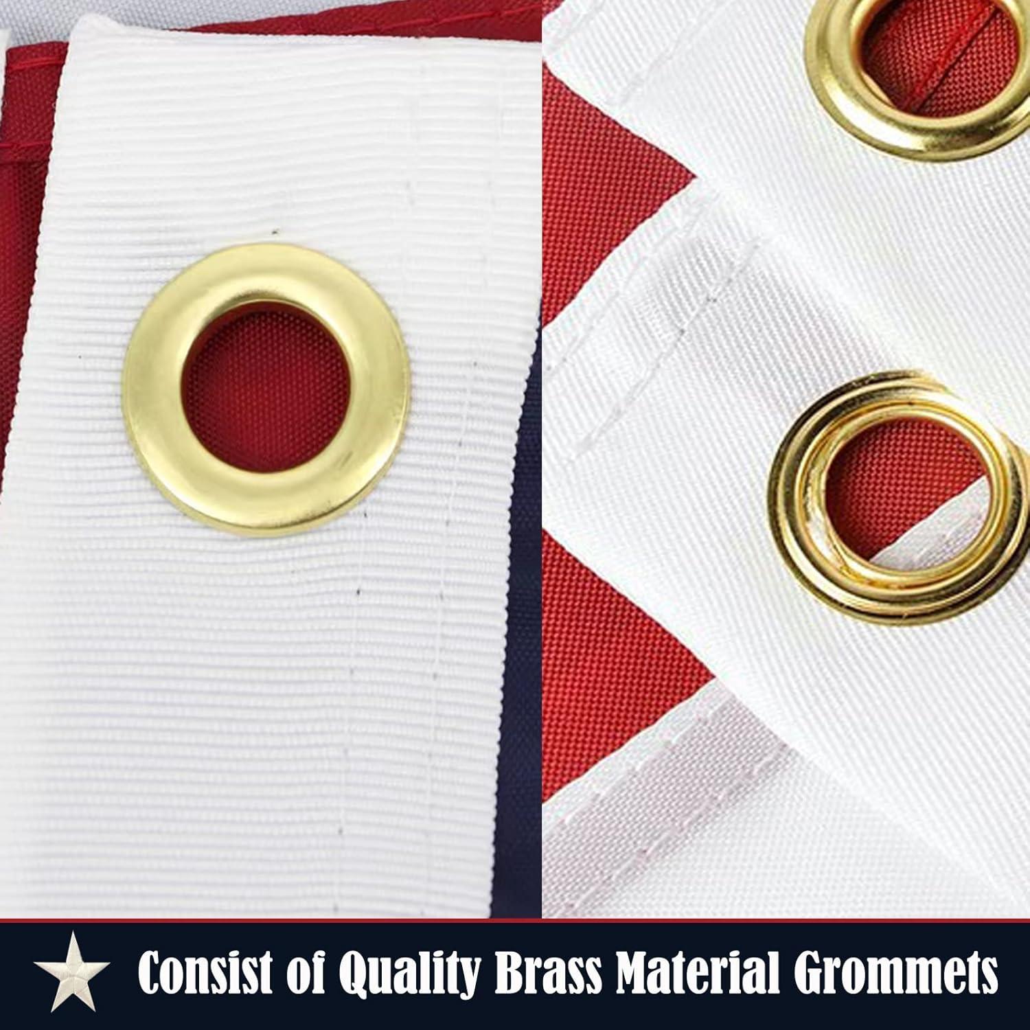 3x5 American Flag for Outside Outdoor Heavy Duty-Nylon USA Flags- Embroidered US Flags Sewn Stripes with Brass Grommets