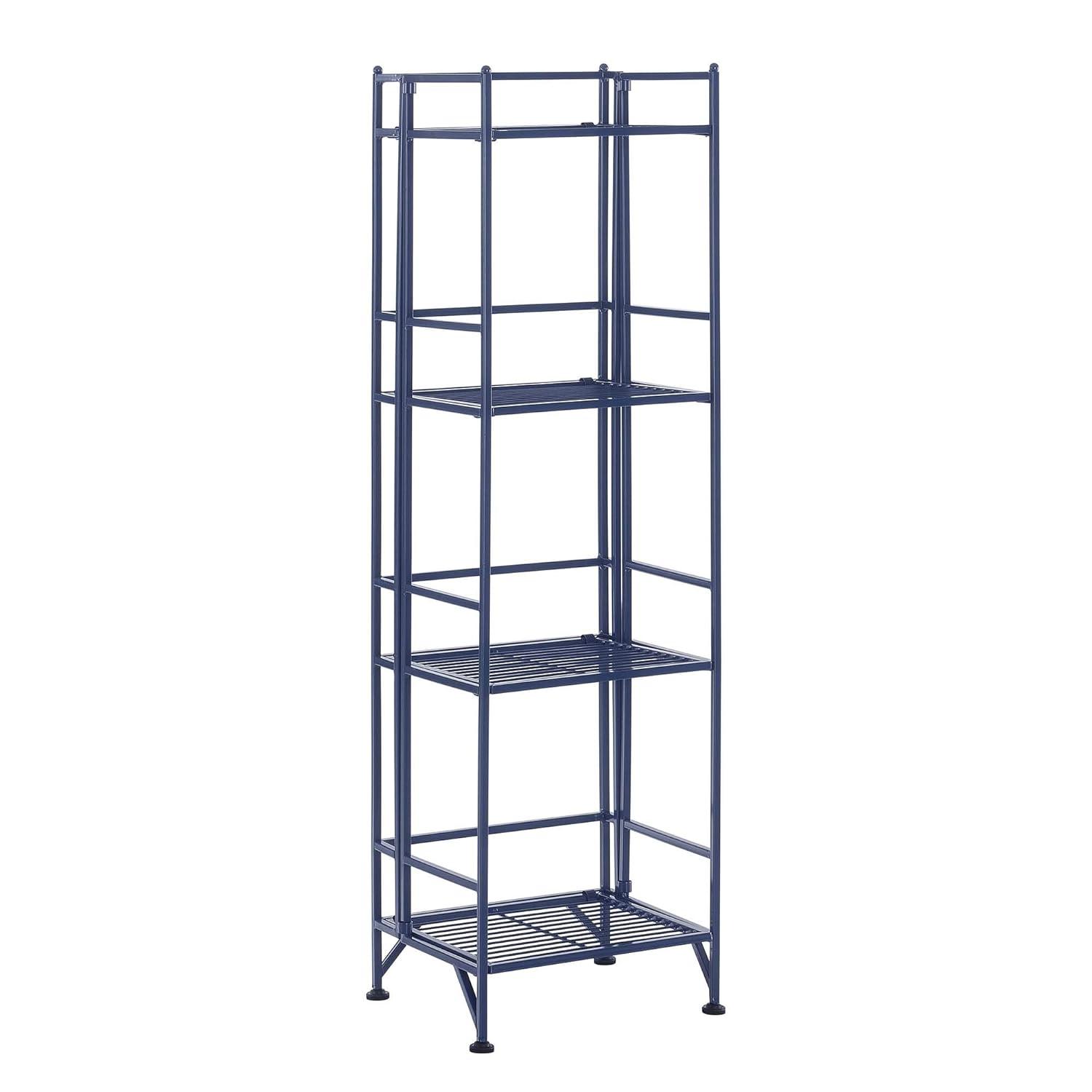 Convenience Concepts XTRA-Storage 4 Tier Folding Shelf in Black Metal Finish