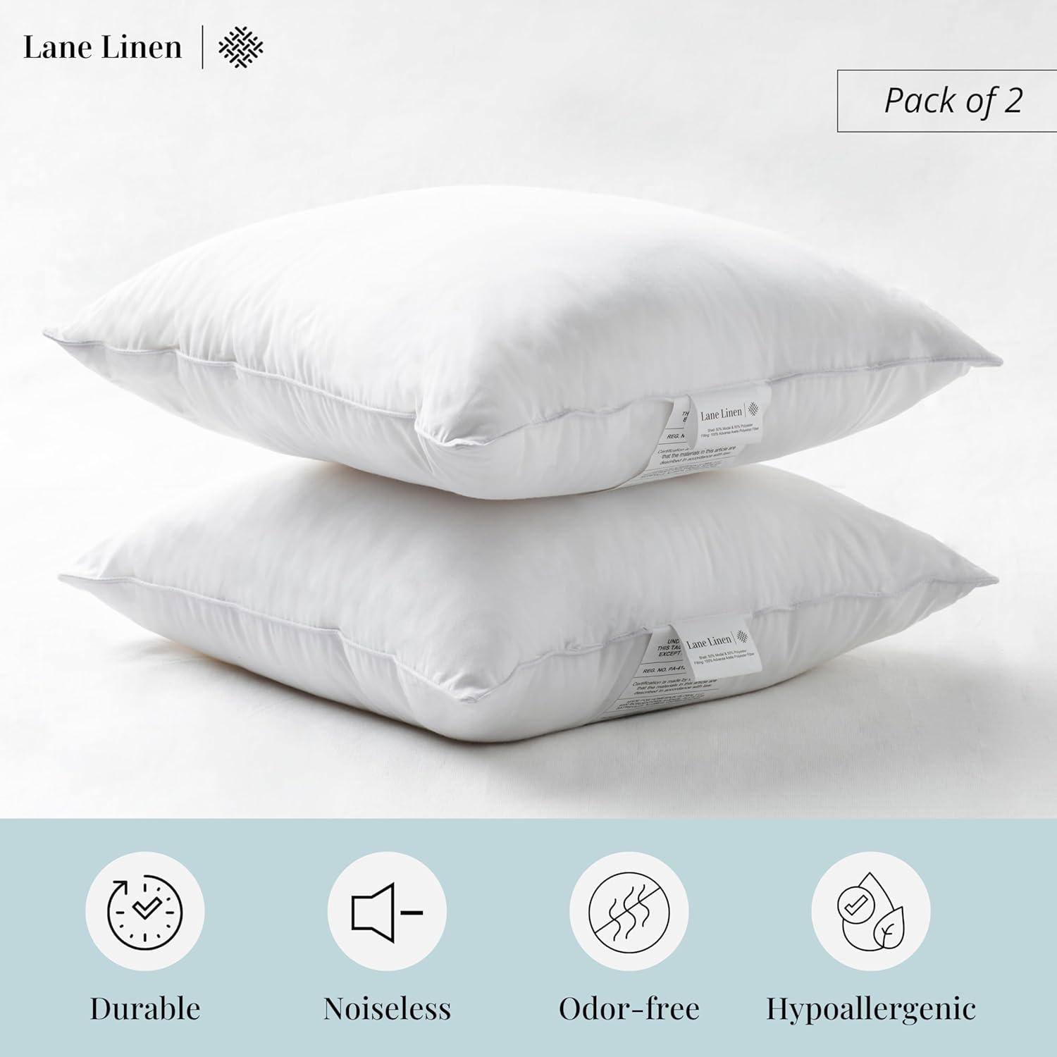 26x26 White Cotton Blend Throw Pillow Inserts, 2-Pack