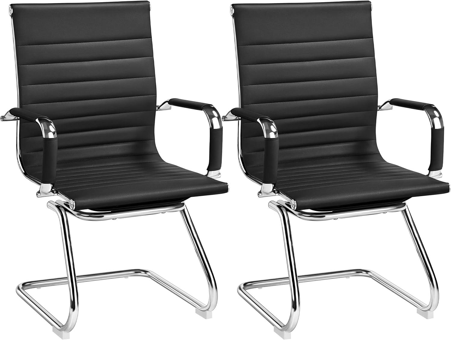 Yaheetech Modern Faux Leather Office Reception Chair, Set of 2