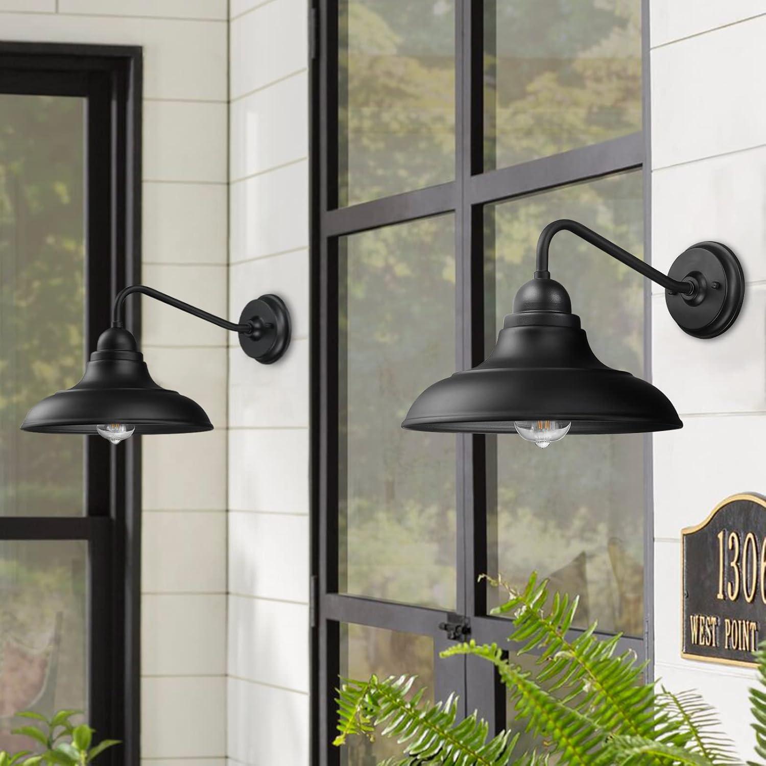 Outdoor Barn Light with Wall Mount 2 Pack