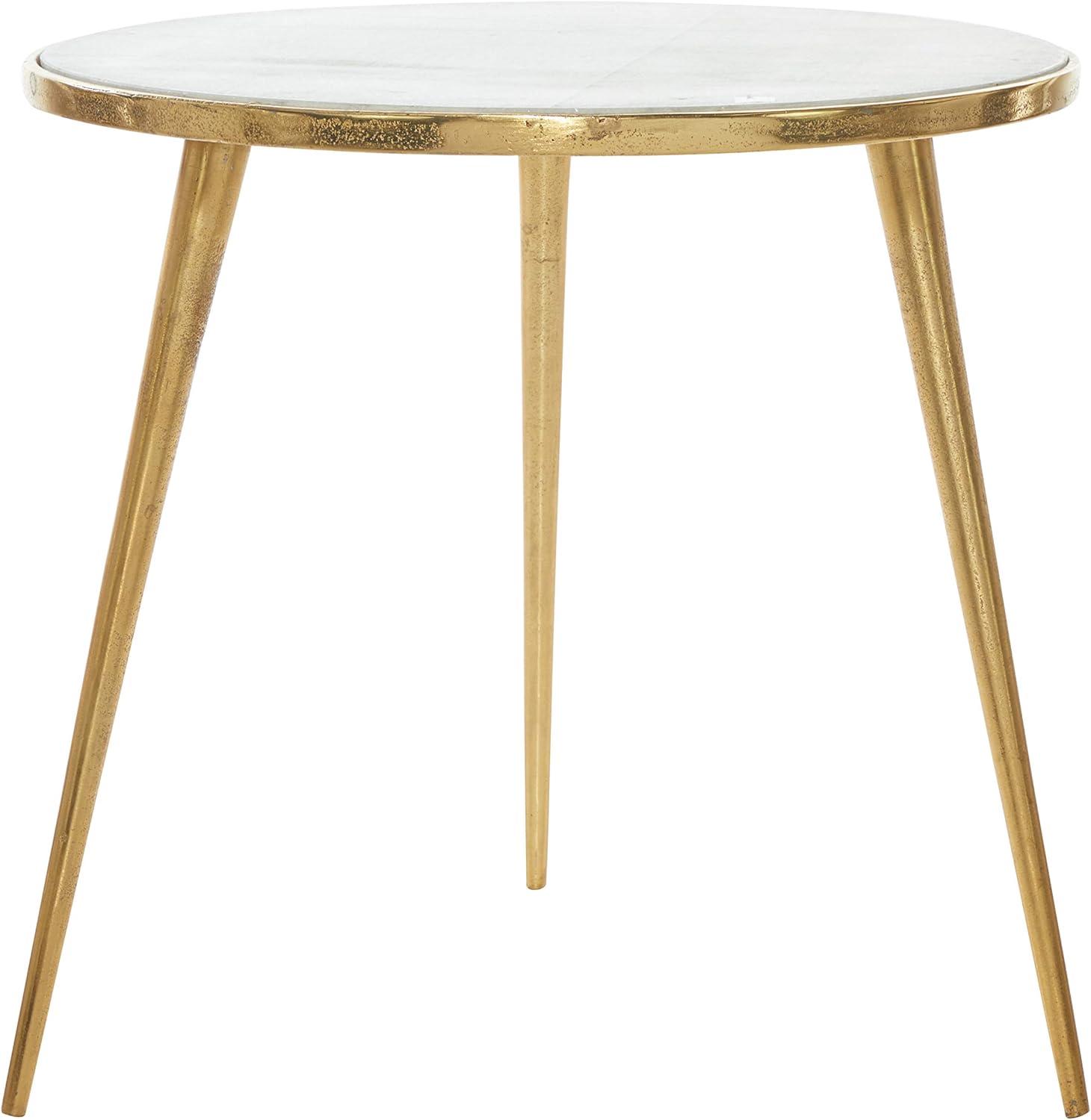 Contemporary Marble Accent Table Gold - Olivia & May: Indoor Use, Splayed Legs, Modern Style