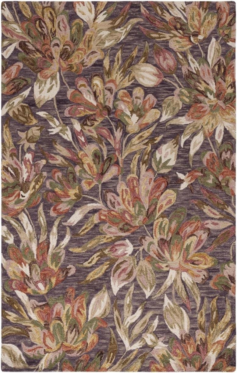 SAFAVIEH Blossom Tobias Floral Area Rug, Purple/Sage, 5' x 8'