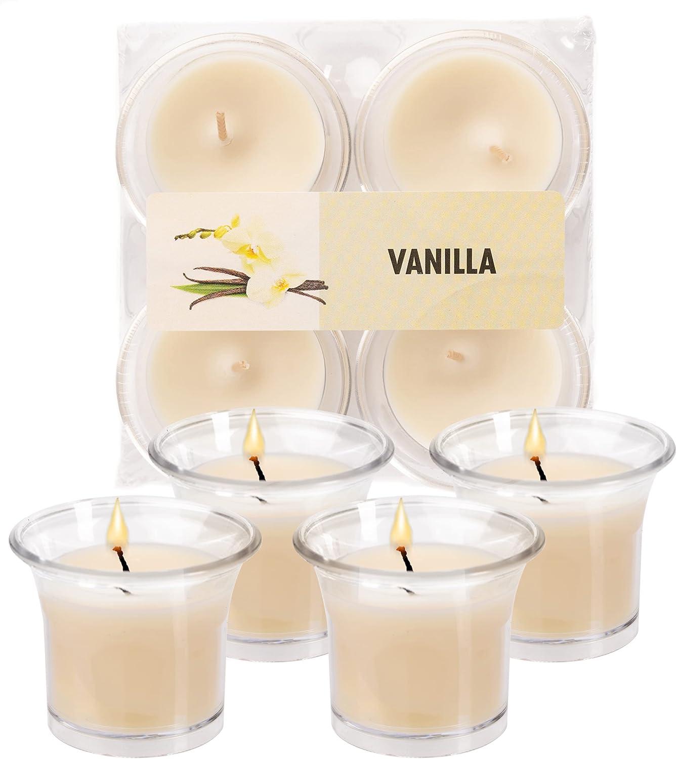 Cream Apple Scented Plastic Votive Candle