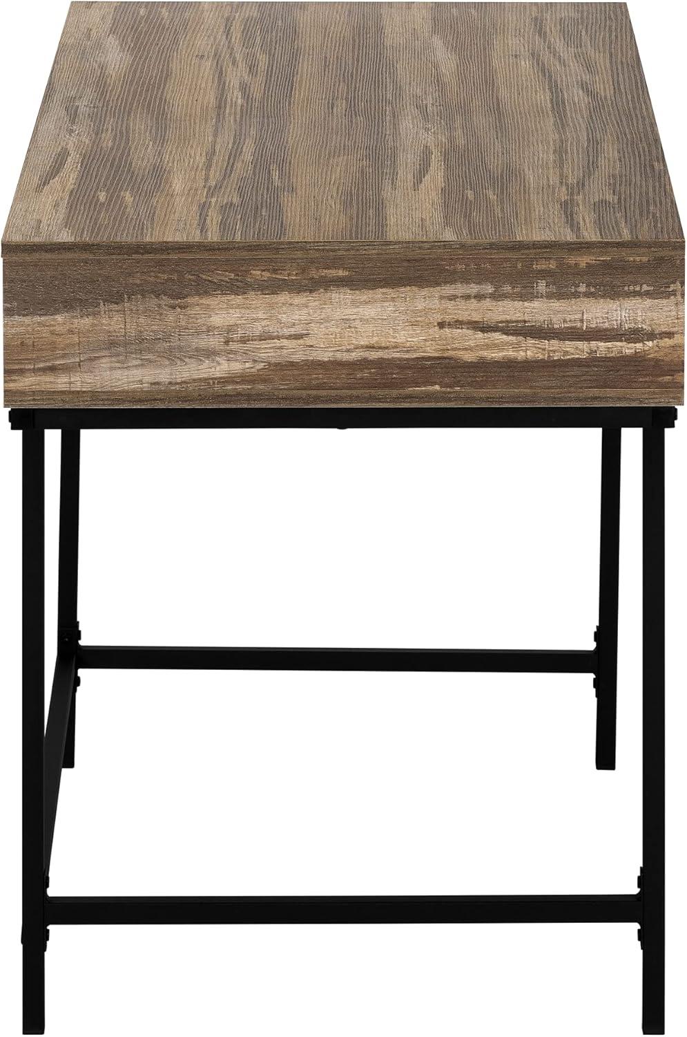 Monarch Specialties Computer Desk Home Office Laptop Storage Drawers 48InchL Work Metal Laminate Black Marble Look Contemporary Modern