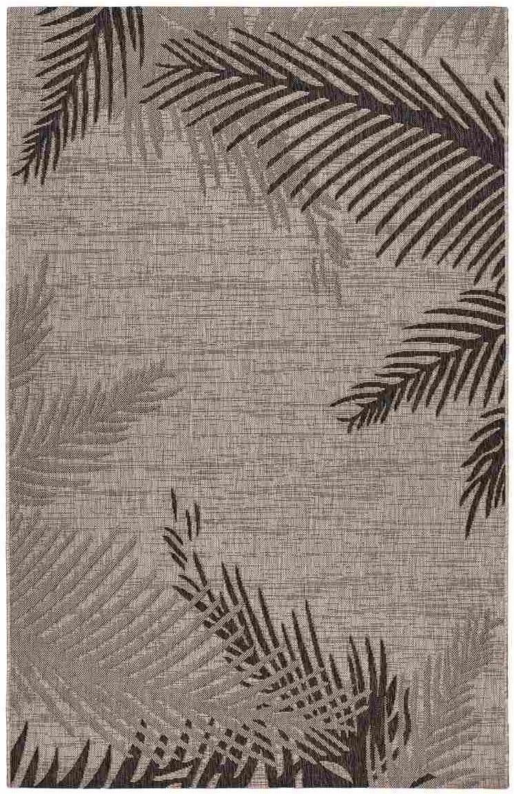 Ox Bay Carmindy 7'9" x 9'5" Black Tropical Palms Indoor/Outdoor Area Rug
