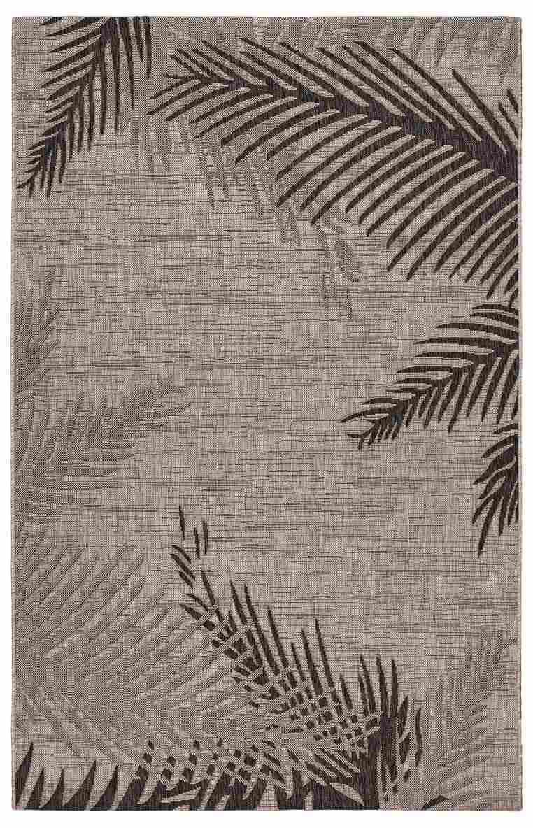 Ox Bay Carmindy 7'9" x 9'5" Black Tropical Palms Indoor/Outdoor Area Rug