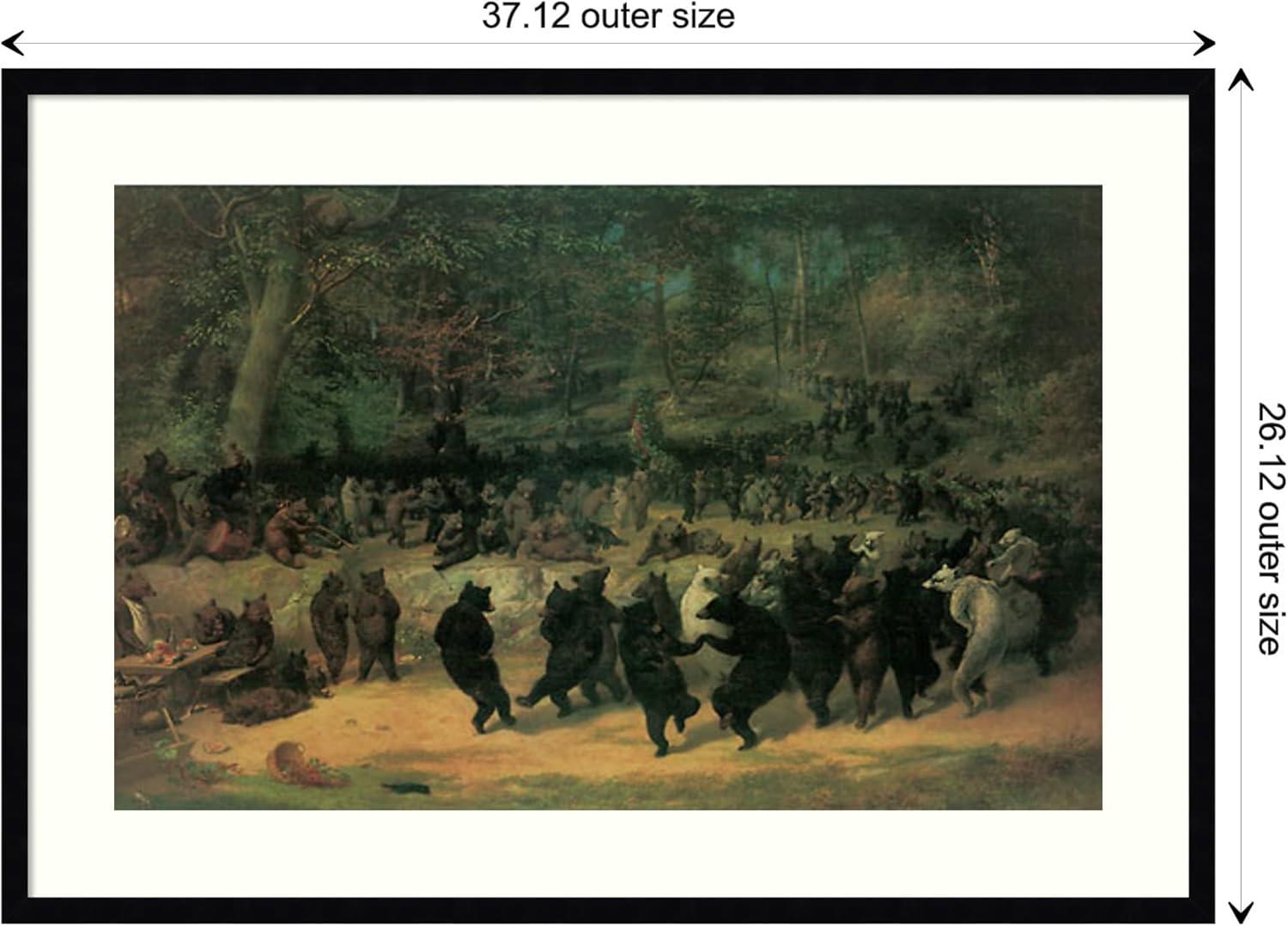 The Bear Dance Traditional Black Wood Framed Print