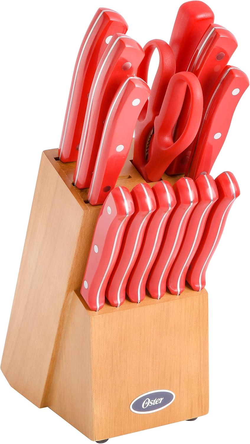 Oster Scottsdale 14-Piece Red Stainless Steel Cutlery Set