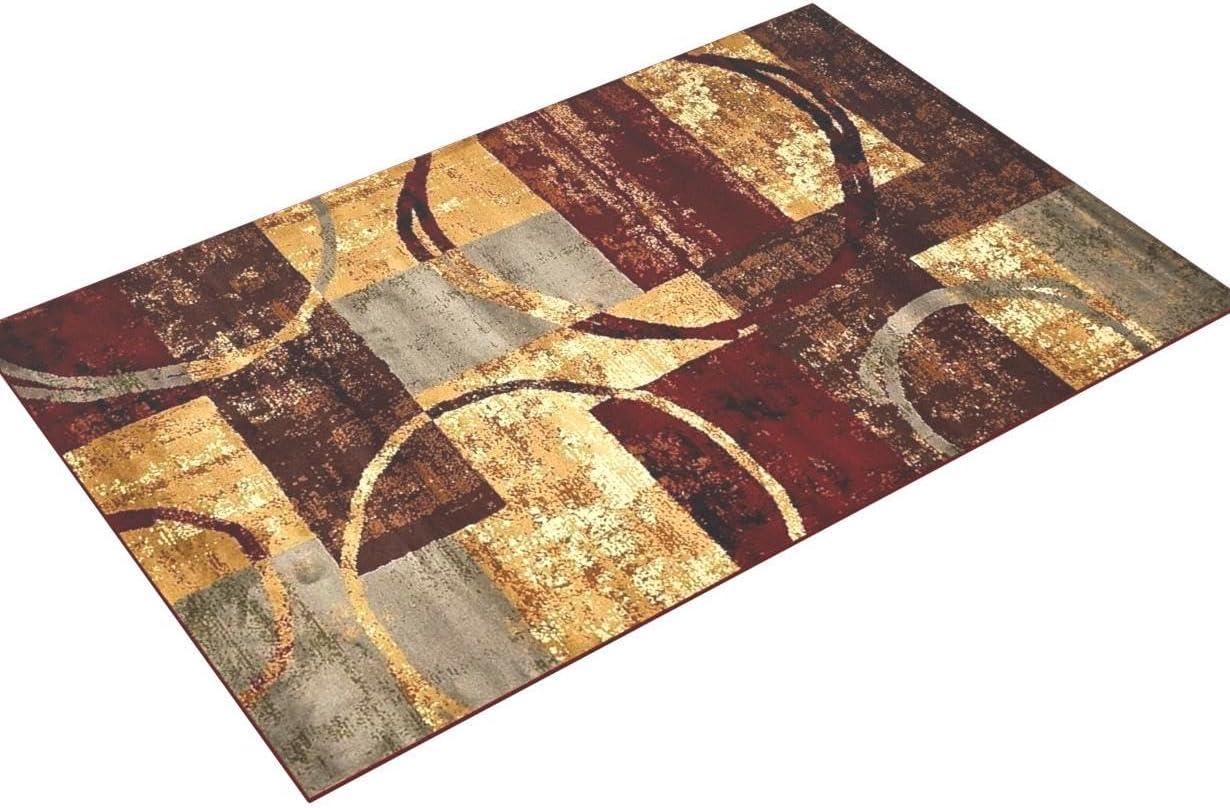 Unique Loom Barista Collection Area Rug - Kouillou (5' 1" x 8' Rectangle Multi/Brown)