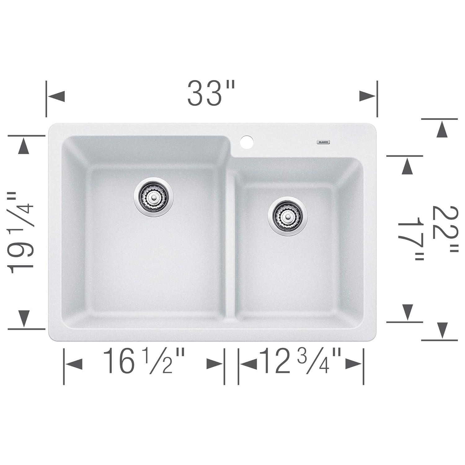 Blanco 442092 Grandis 33" Drop-In Or Undermount Double Basin Silgranit Kitchen Sink -