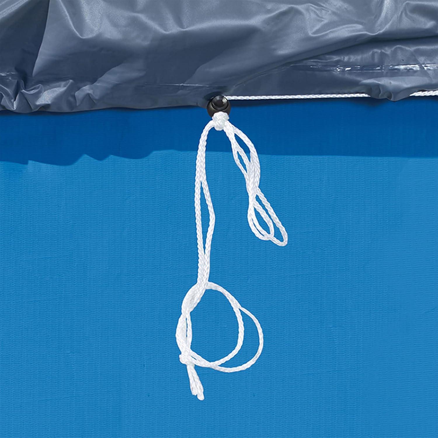 Funsicle 16ft Round Frame Seasonal Debris Above Ground Swimming Pool Cover with Drain Holes and Adjustable String Lock, Accessory Only, Gray