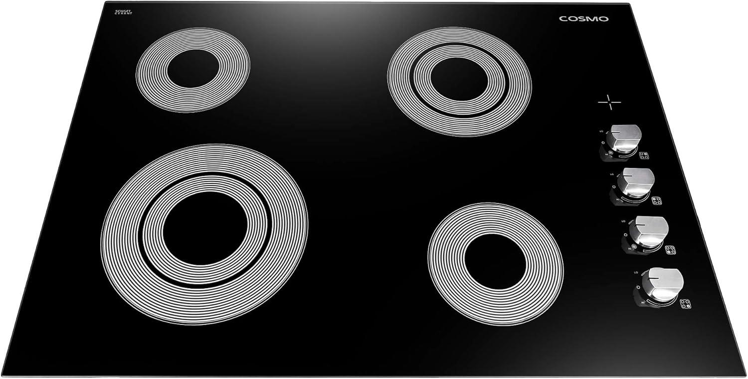 30 in. Electric Ceramic Glass Cooktop with 4 Burners, Dual Zone Elements, Hot Surface Indicator Light and Control Knobs