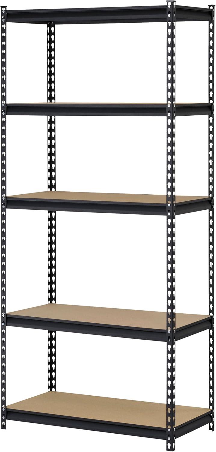 Edsal Black Steel 5-Shelf Adjustable Garage Shelving Unit