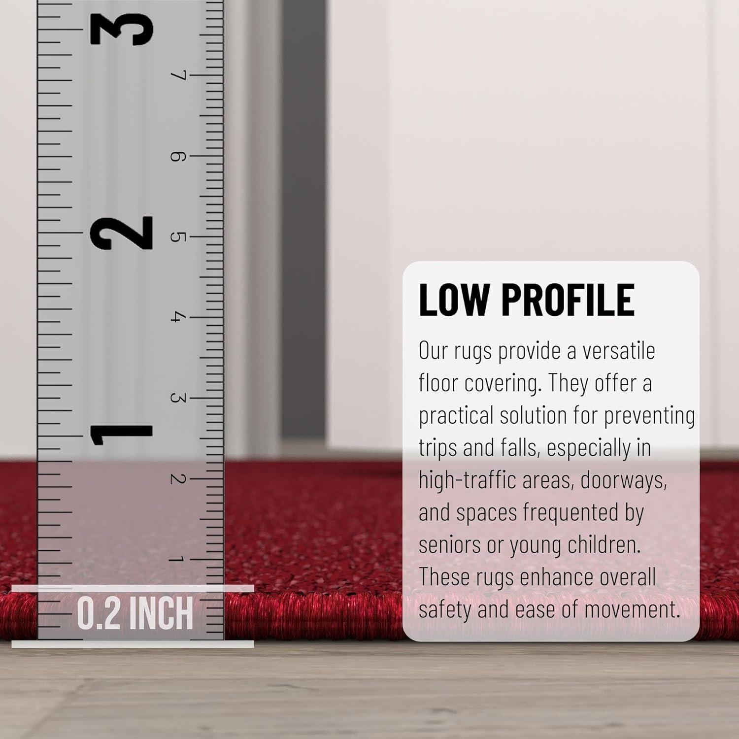 Ottomanson Ottohome Non-Slip Solid Area Rug For Living Room, Hallway Runner, Entryway Rug