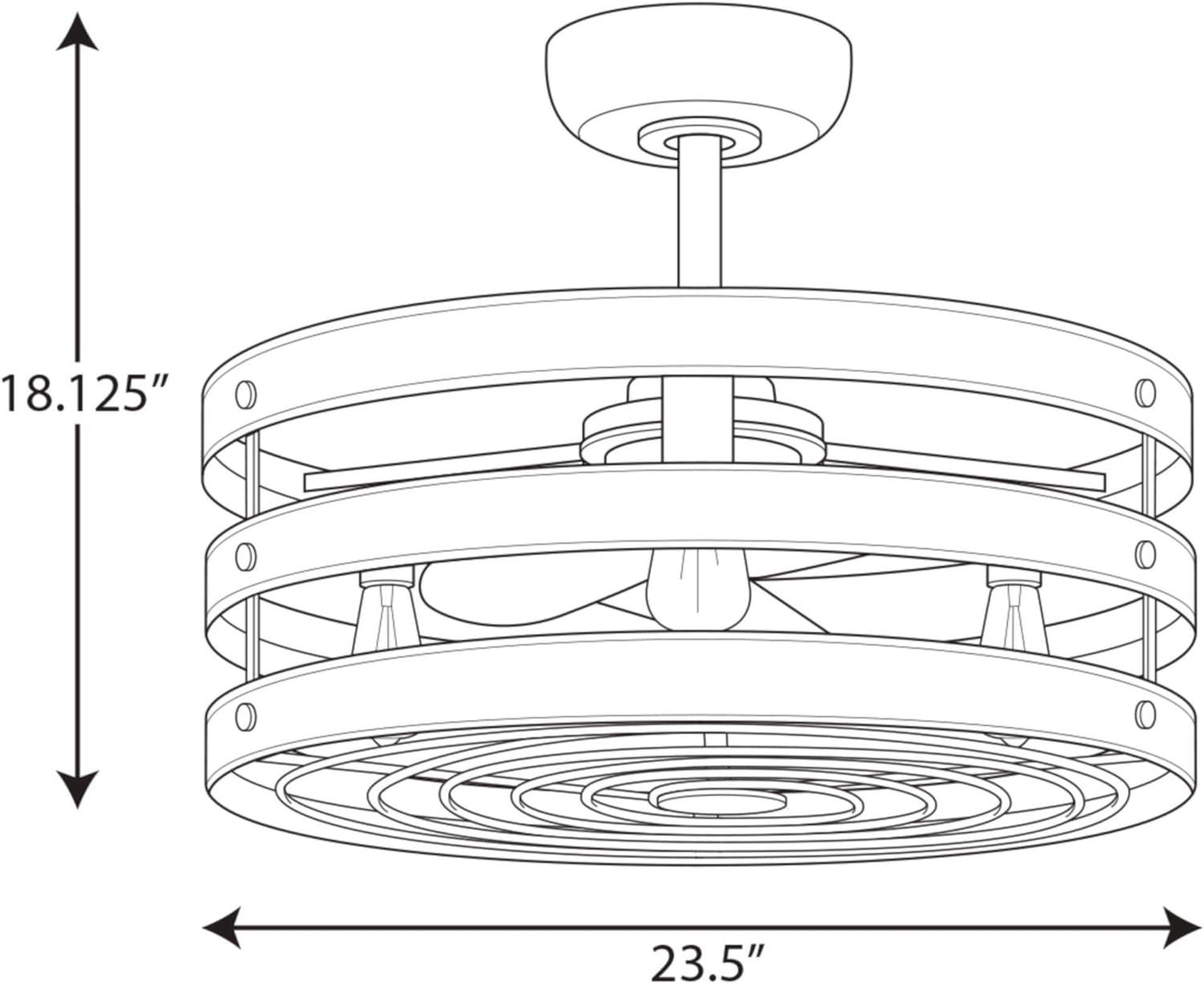 Progress Lighting - 23``Ceiling Fan - Ceiling Fans - Gulliver - Wide - Ceiling