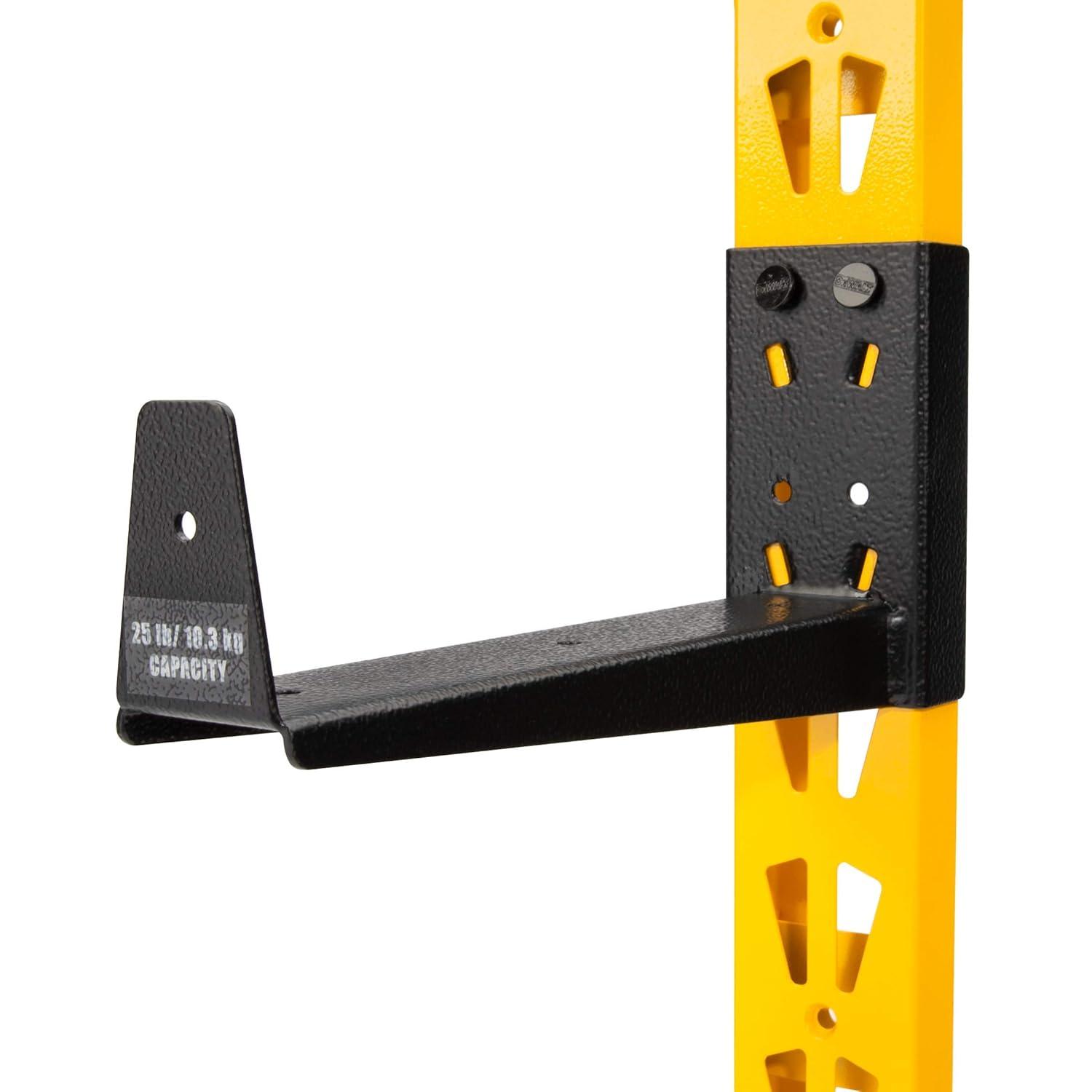 DEWALT 36 in. H X 12 in. D Wall Mount Cantilever Rack/Garage Wall Shelf with 9-Brackets, Black/Yellow