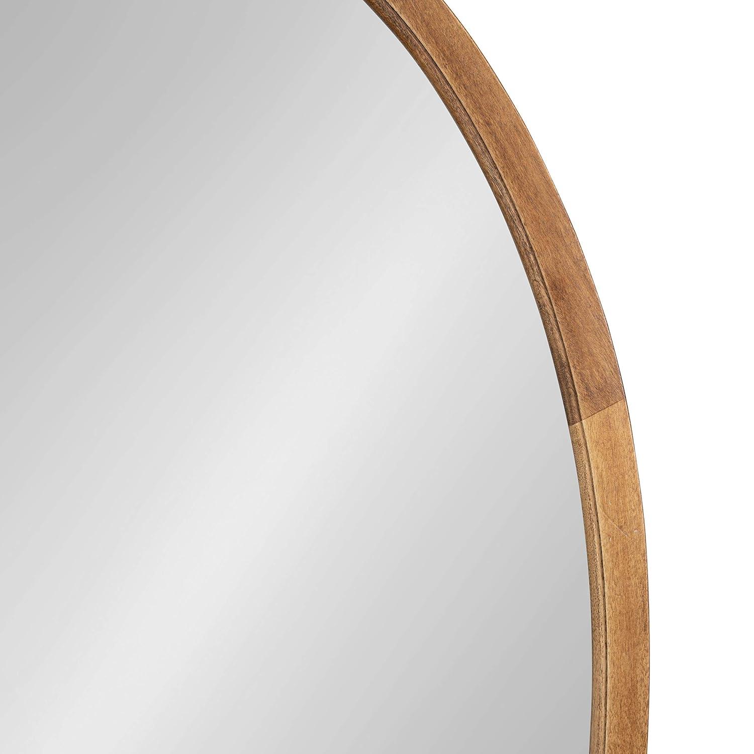 Kate and Laurel Hogan Farmhouse Oval Framed Wall Mirror, 24 x 36, Rustic Brown, Decorative Bulletin Board for Wall