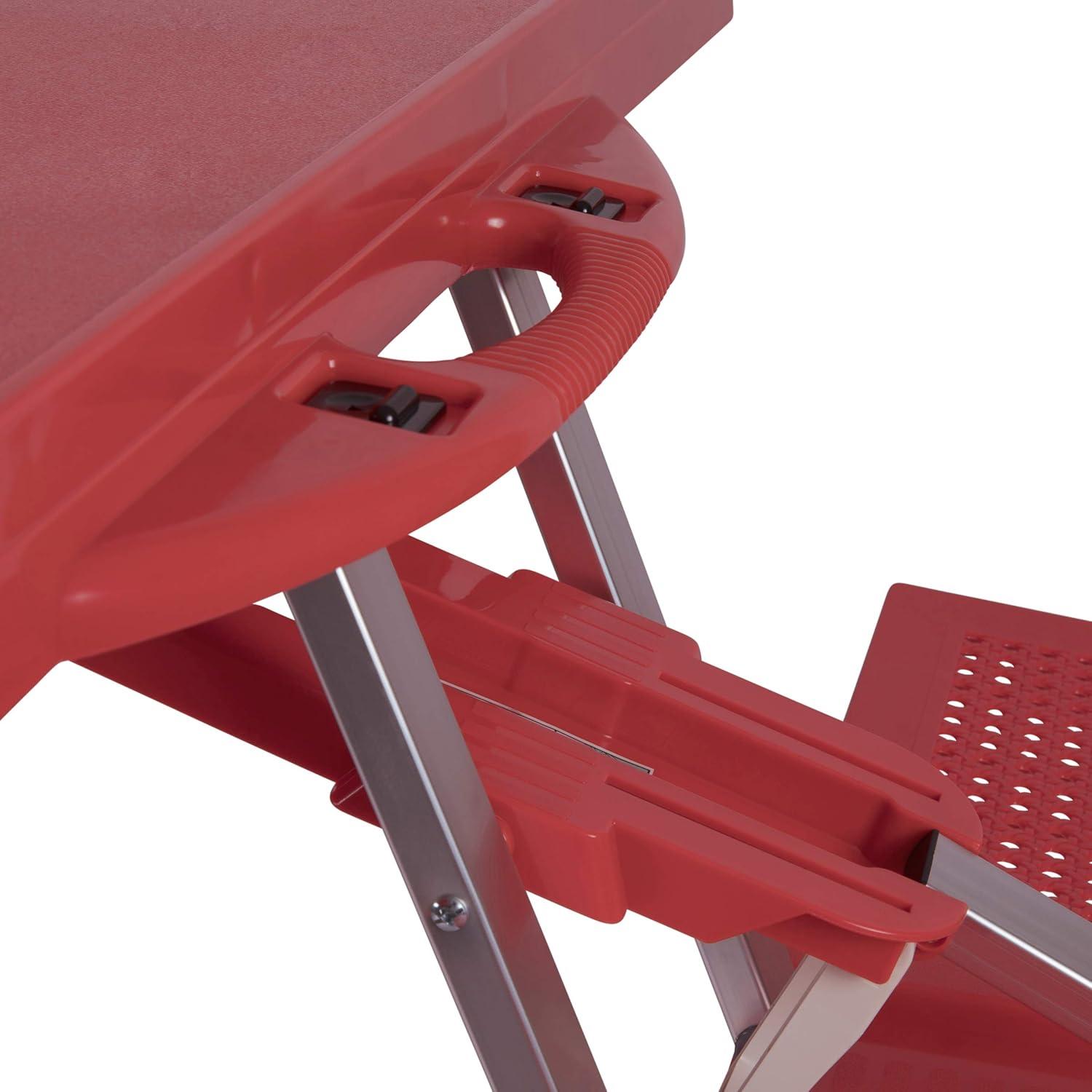 Picnic Time Red Folding Picnic Table