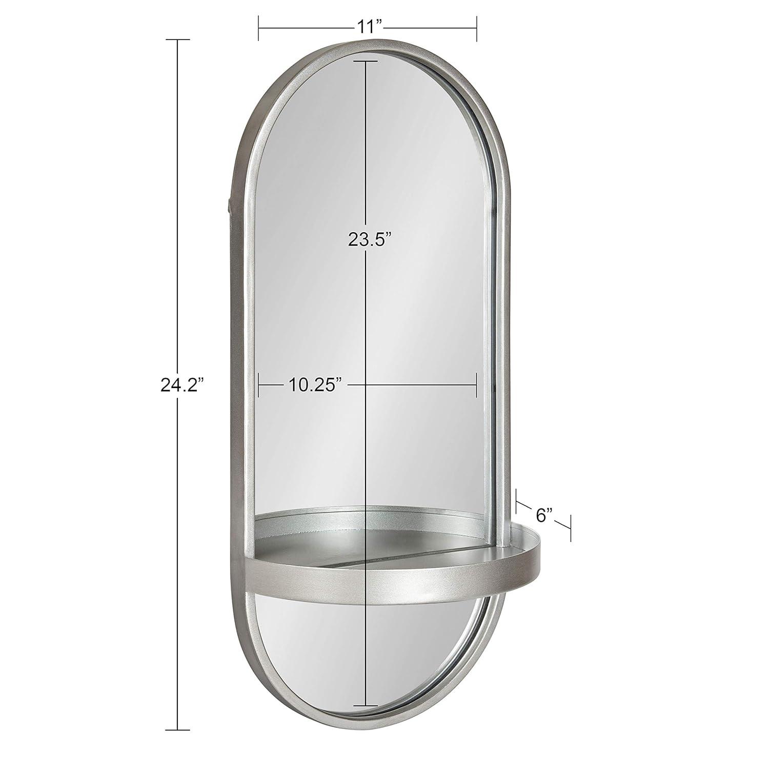 Lumi Metal Flat Mirror with Shelves