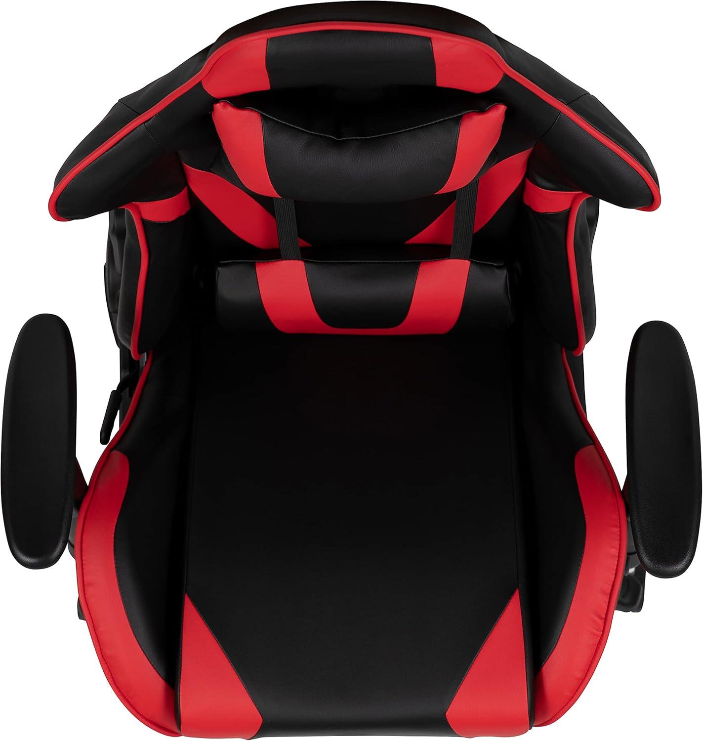 Flash Furniture X20 Gaming Chair Racing Office Ergonomic Computer PC Adjustable Swivel Chair with Fully Reclining Back in Red LeatherSoft