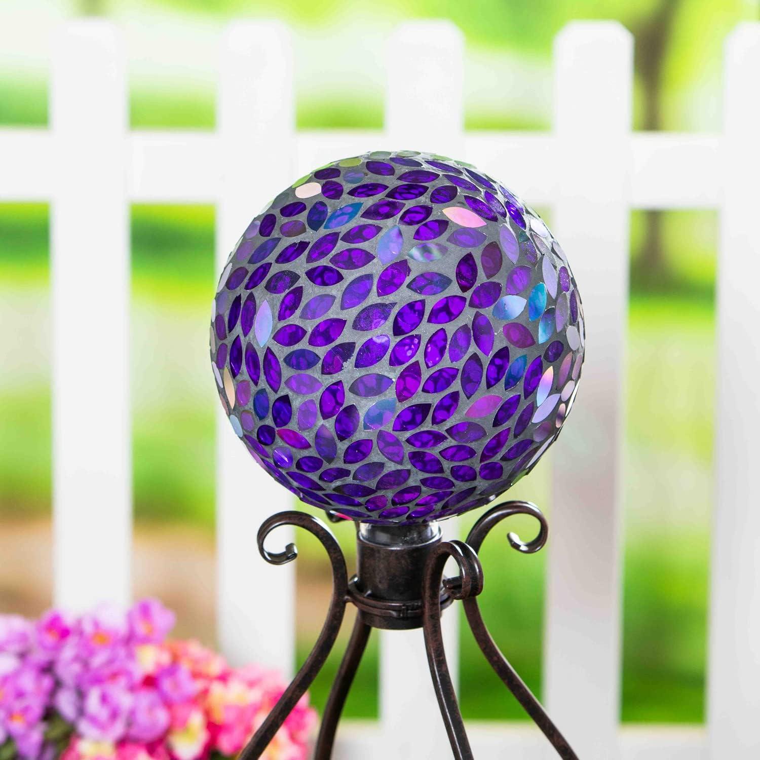 Home & Garden MOSAIC GAZING BALL Glass Irridescent Purple Glass 843605