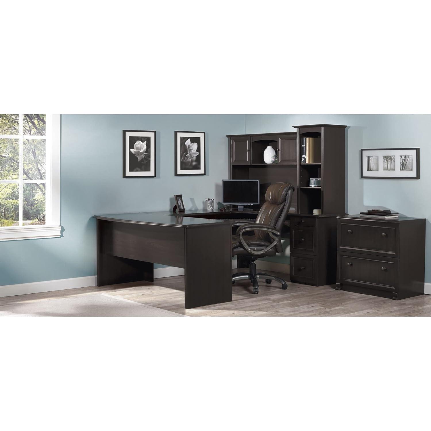 Realspace® Broadstreet 65"W Hutch For U-Shaped Desk, Walnut