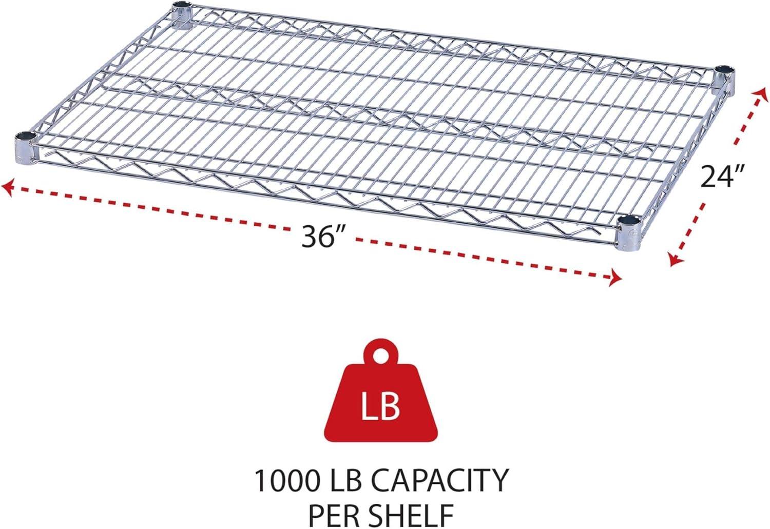 Silver 36" x 24" Industrial Wire Shelving Extra Shelves