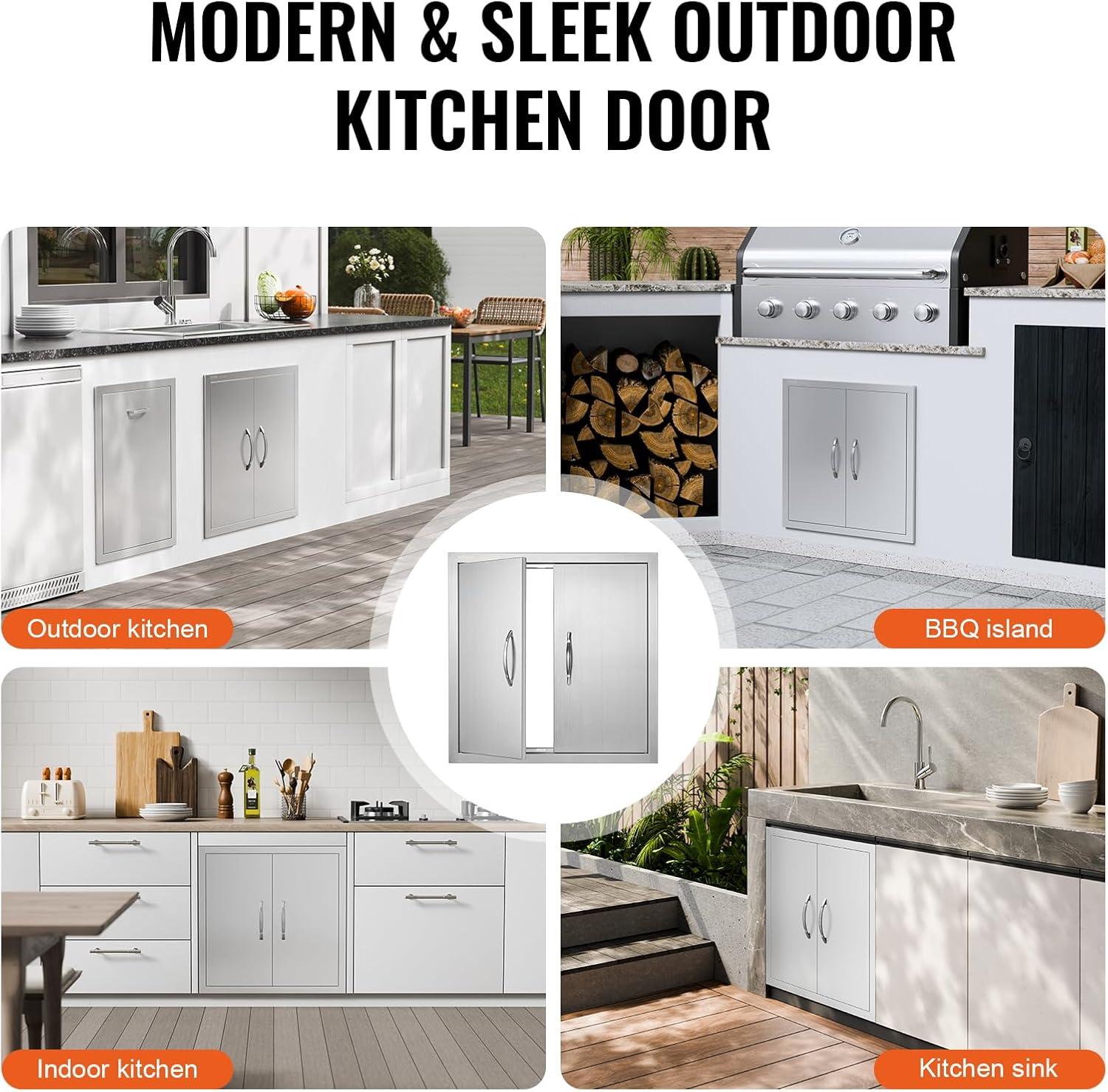 VEVOR 24x24 Inch BBQ Island Access Door Outdoor Kitchen Door Stainless Steel