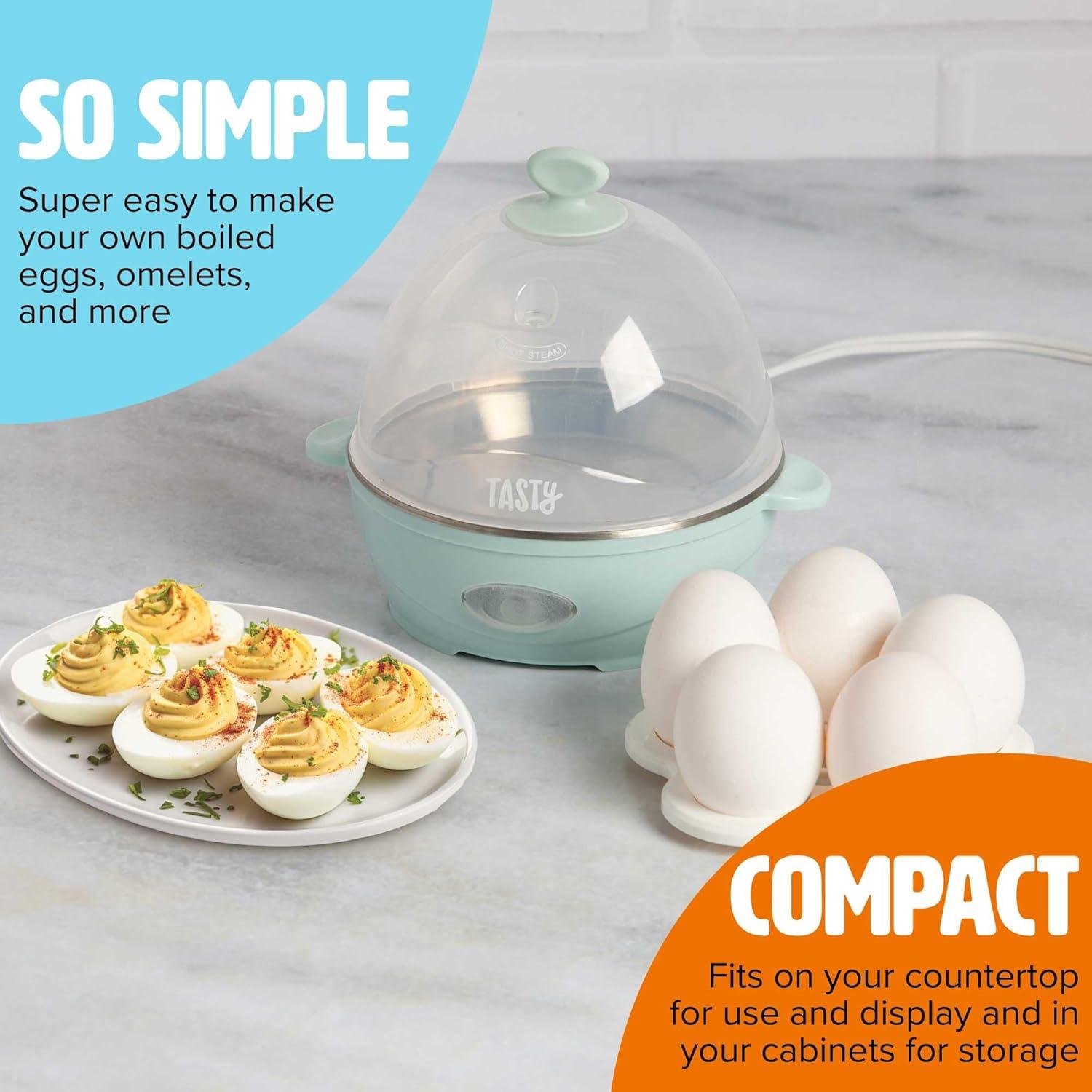 Aqua Mini Rapid Egg Cooker with Auto Shut Off, 5-Egg Capacity